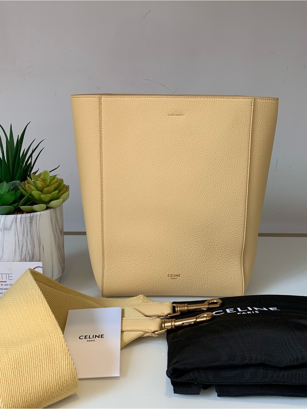 Celine Small Sangle Light Yellow
